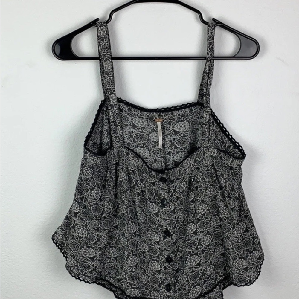 Free People Black and White Bustier Camisole
